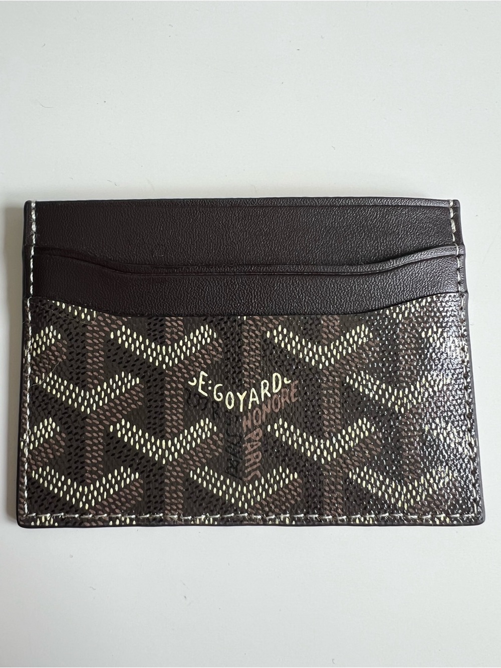 Goyard Brown & Cream Signature Card Holder